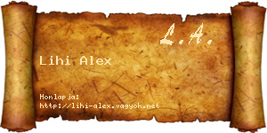 Lihi Alex névjegykártya